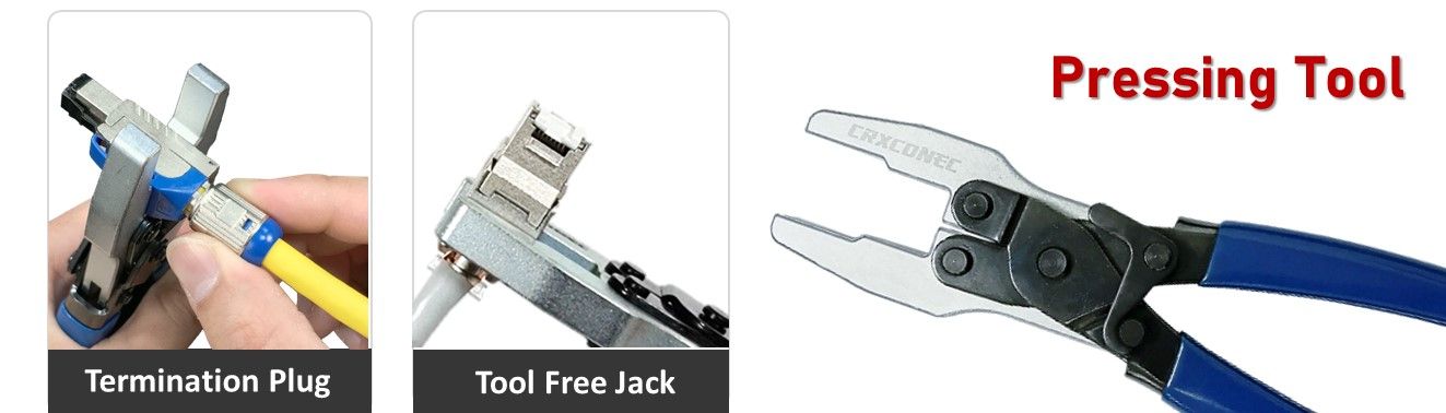 Pressing Tool For Shielded Toolless Keystone Jack